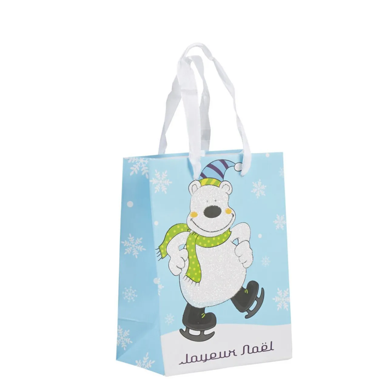 Sac cadeau enfant Joyeux Noël motif ours petit modèle