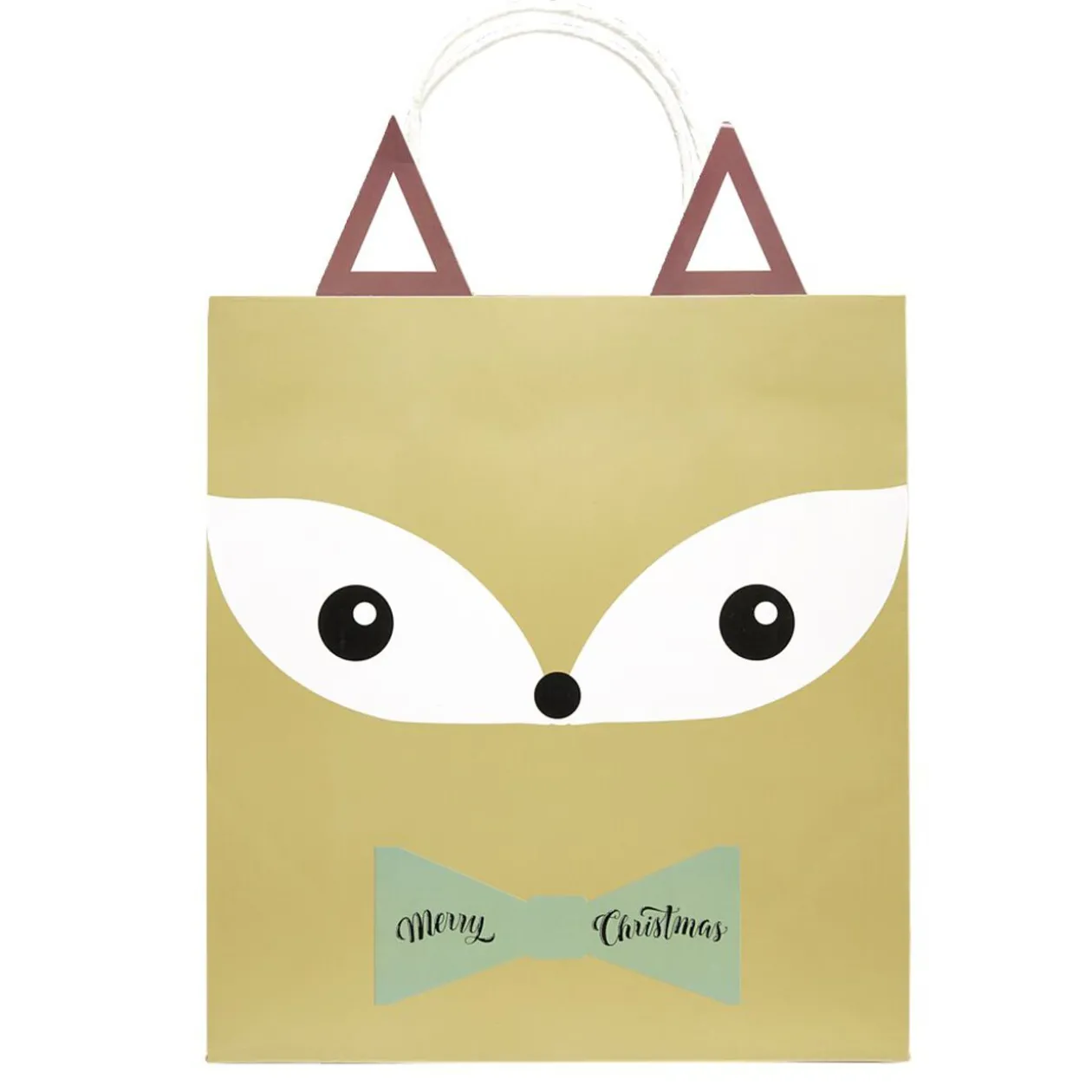 Sac cadeau fantaisie forme tête de renard 23xH31cm