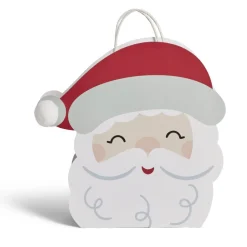 Sac cadeau fantaisie forme tête de père Noël 27xH29cm