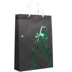 Sac cadeau motif bonhomme de neige grand modèle