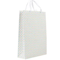 Sac cadeau motif pois multicolores grand modèle
