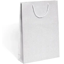 Sac cadeau Noël argenté ou bleu - Taille L