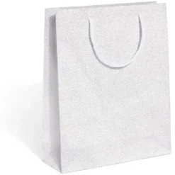 Sac cadeau Noël argenté ou bleu - Taille M