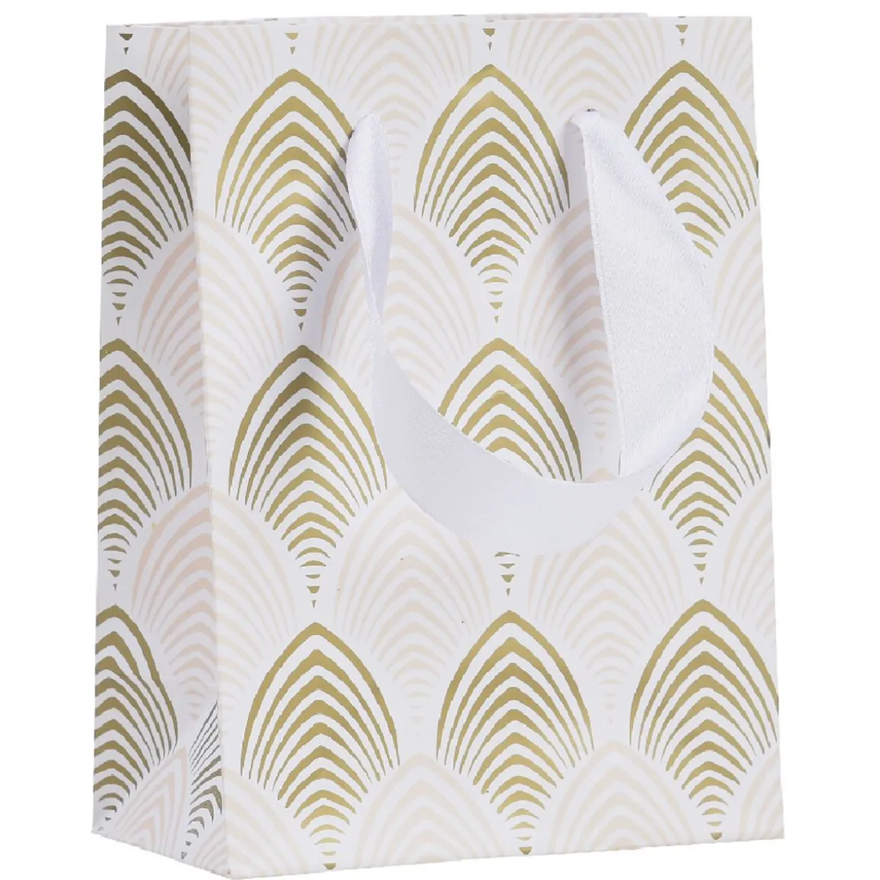 Sac cadeau Noël Blanc Doré taille S