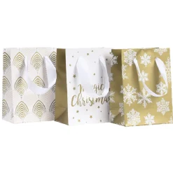 Sac cadeau Noël Blanc Doré taille S