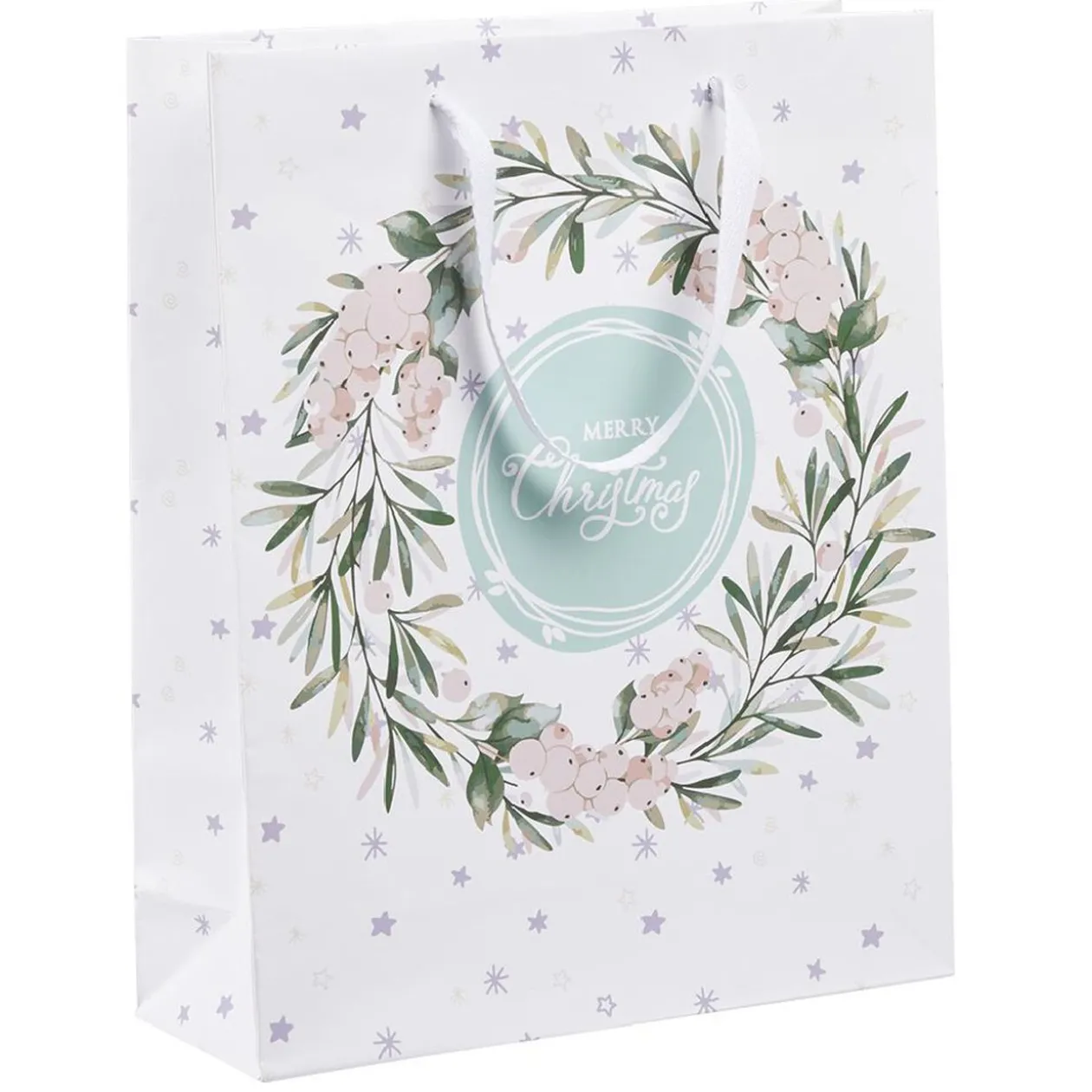 Sac cadeau Noël design jardin d'hiver L26x32 cm