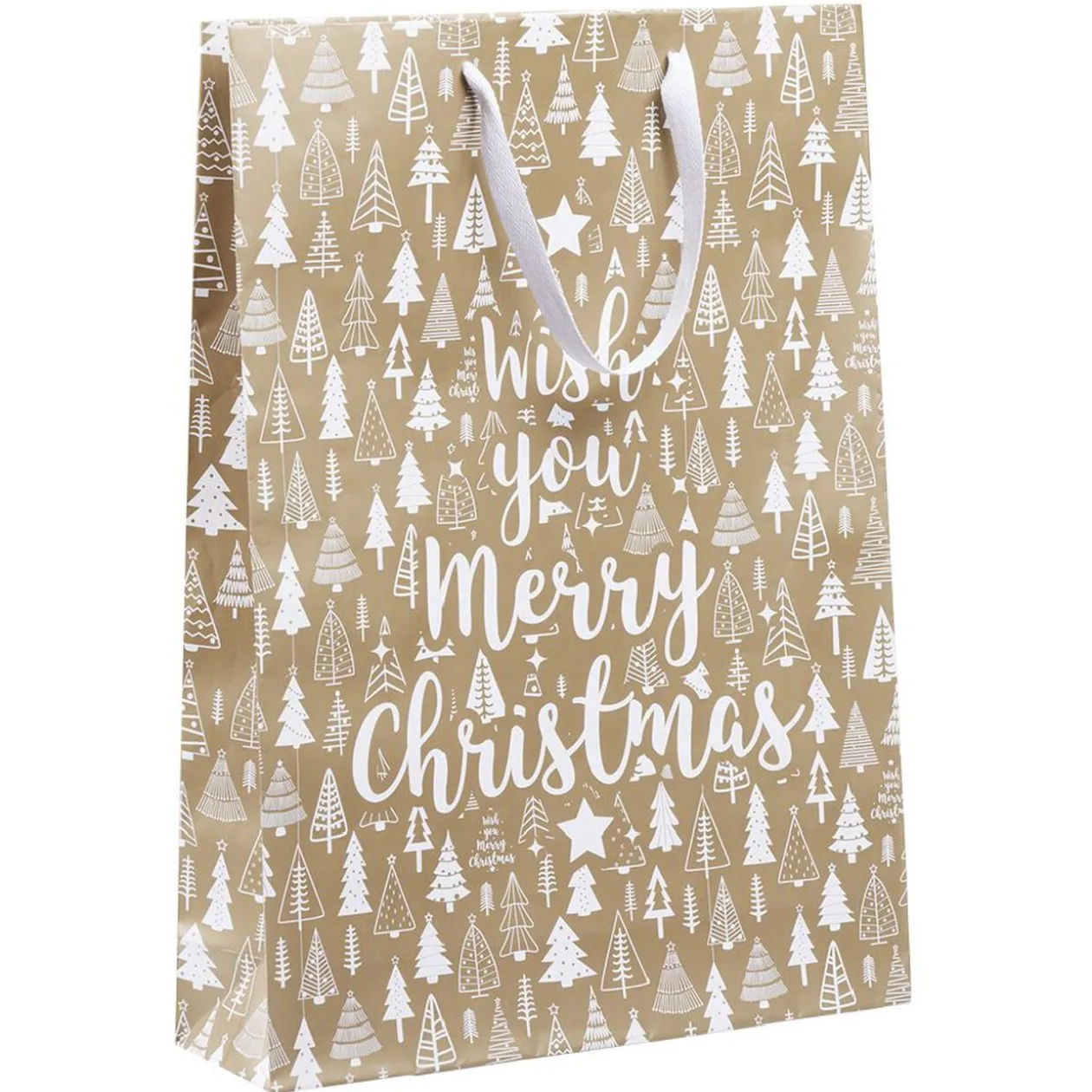 Sac cadeau Noël imprimé doré L33x46 cm