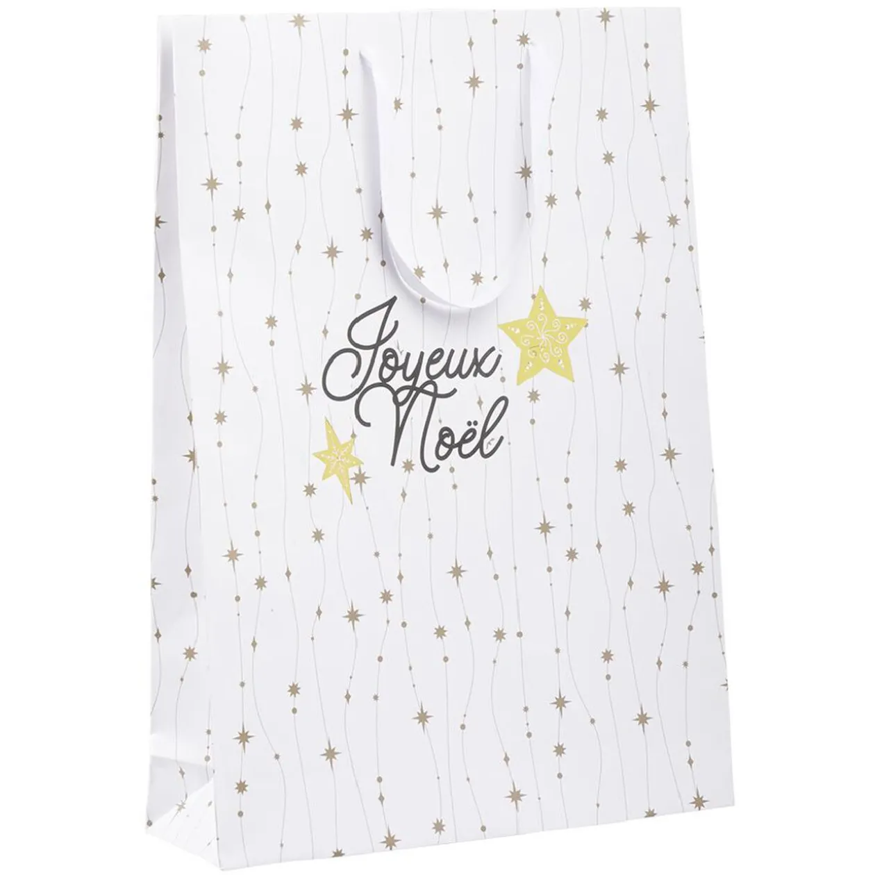 Sac cadeau Noël imprimé doré L33x46 cm
