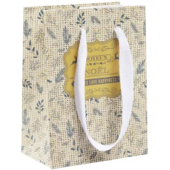 Sac cadeau Noël motif nature Taille S L10,8xH14,6cm