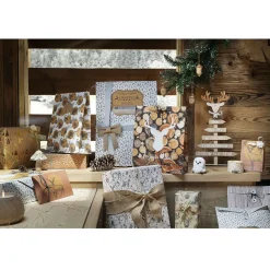 Sac cadeau Noël motif nature Taille M L26xH32cm