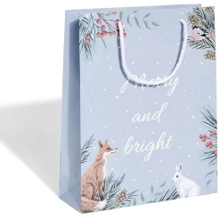 Sac cadeau Noël motif nature - Taille M