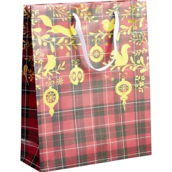 Sac cadeau Noël motif traditionnel Taille M L26xH32cm