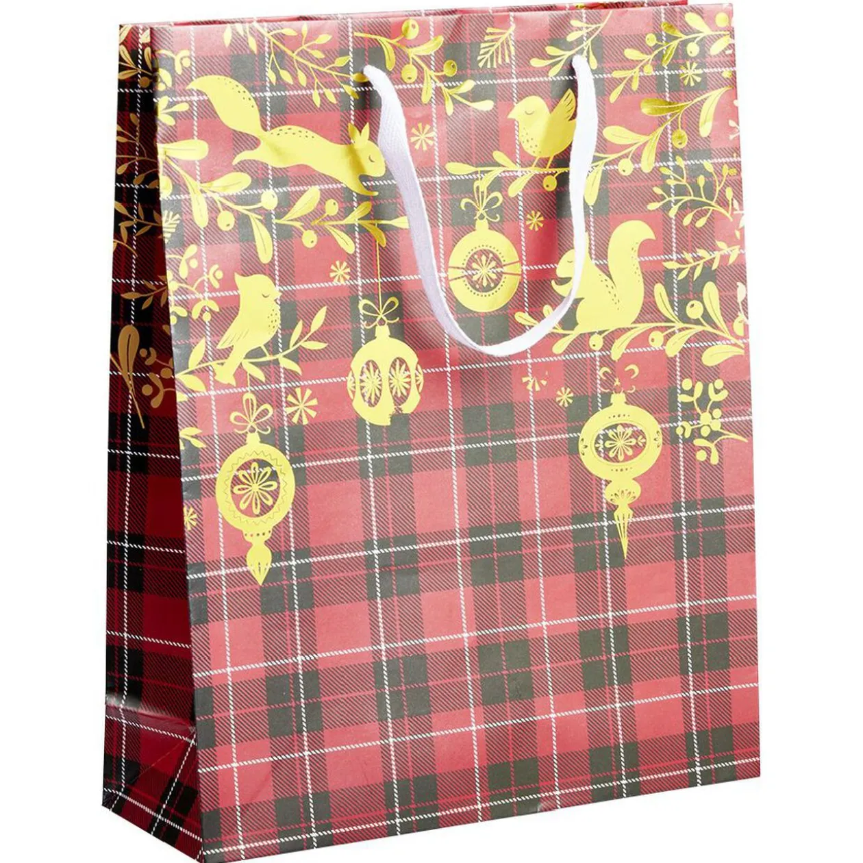 Sac cadeau Noël motif traditionnel Taille M L26xH32cm