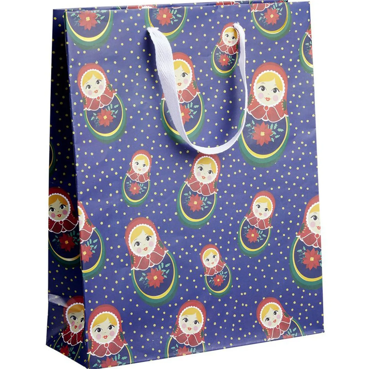 Sac cadeau Noël motif traditionnel Taille M L26xH32cm