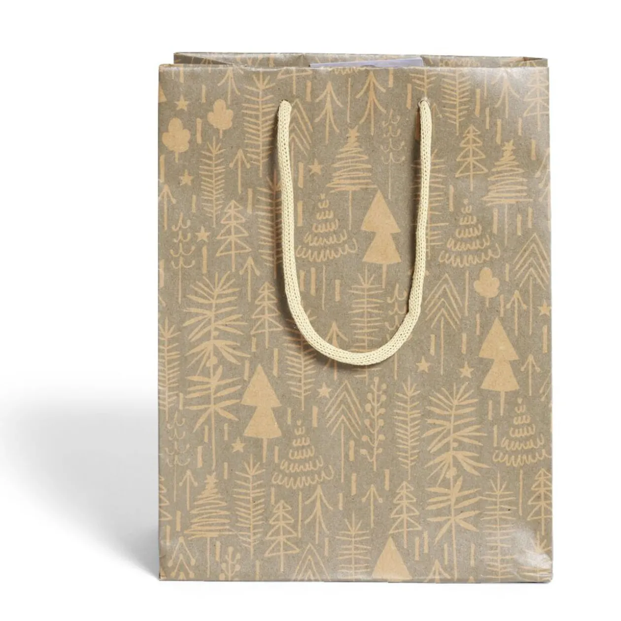 Sac cadeau Noël papier recyclé imprimé 17,5x10xH23cm - 2 modèles