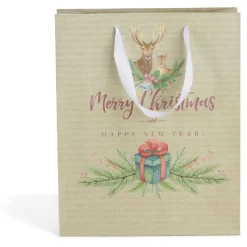 Sac cadeau Noël taille M motif traditionnel