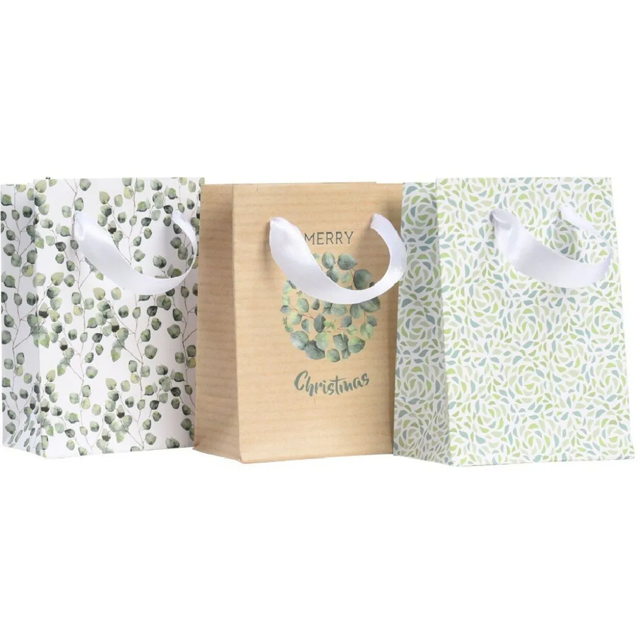 Sac cadeau Noël Vert Naturel taille S