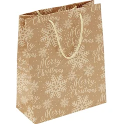 Sac cadeau papier recyclé certifié FSC® imprimé marron Taille L