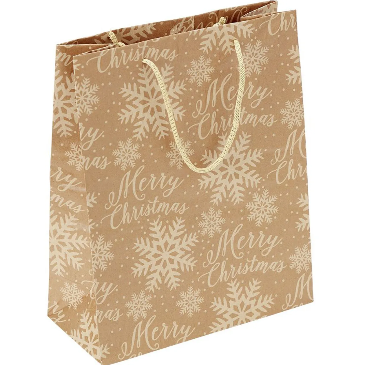 Sac cadeau papier recyclé certifié FSC® imprimé marron Taille L