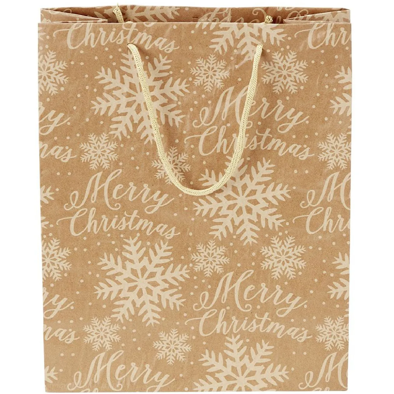 Sac cadeau papier recyclé certifié FSC® imprimé marron Taille L