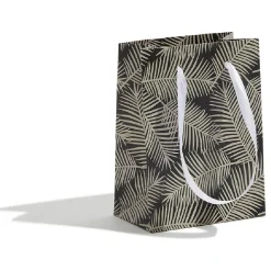 Sac cadeau petit format motif feuillage