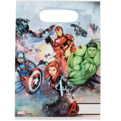 Sac cadeau plastique anniversaire Avengers x6