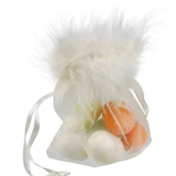 Sac ivoire à dragées x6