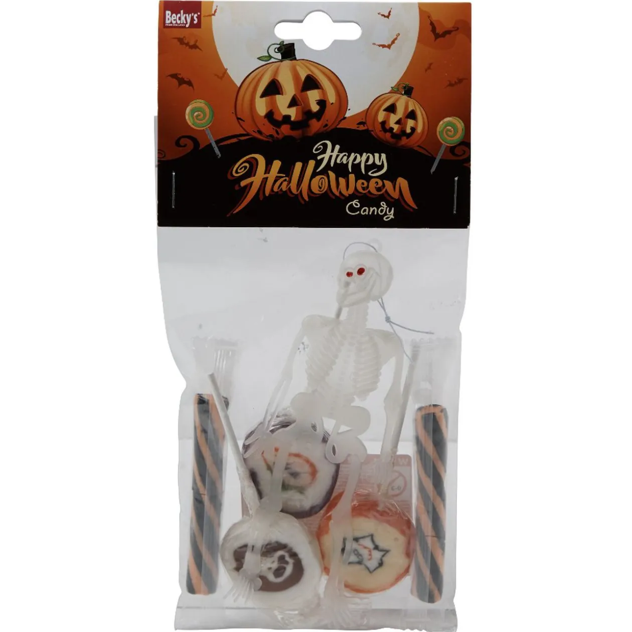 Sachet bonbons Halloween x4 + Jouet