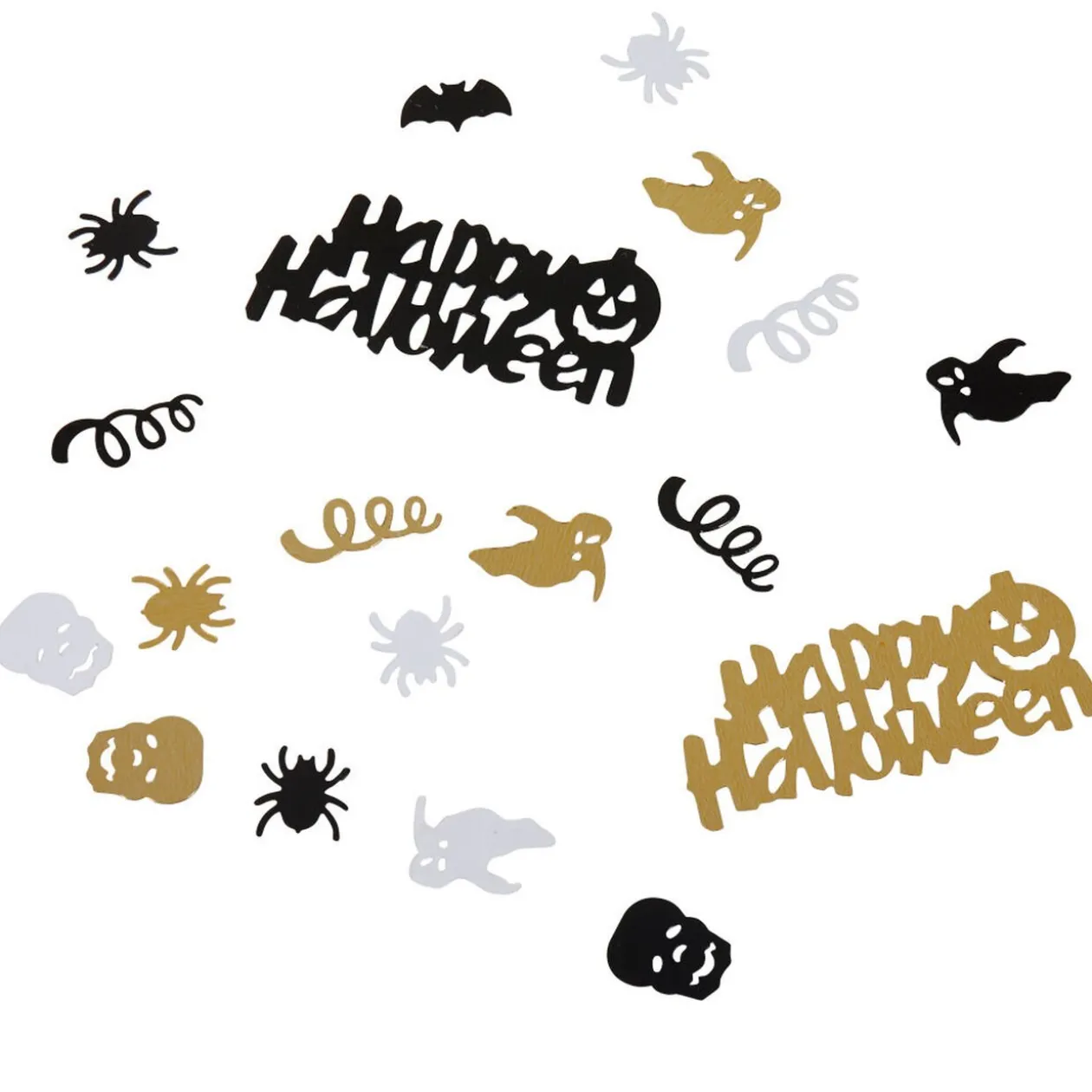 Sachet de décoration de table Halloween noir or blanc