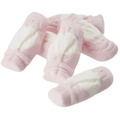 Sachet de guimauves en forme de Père Noël rose et blanc