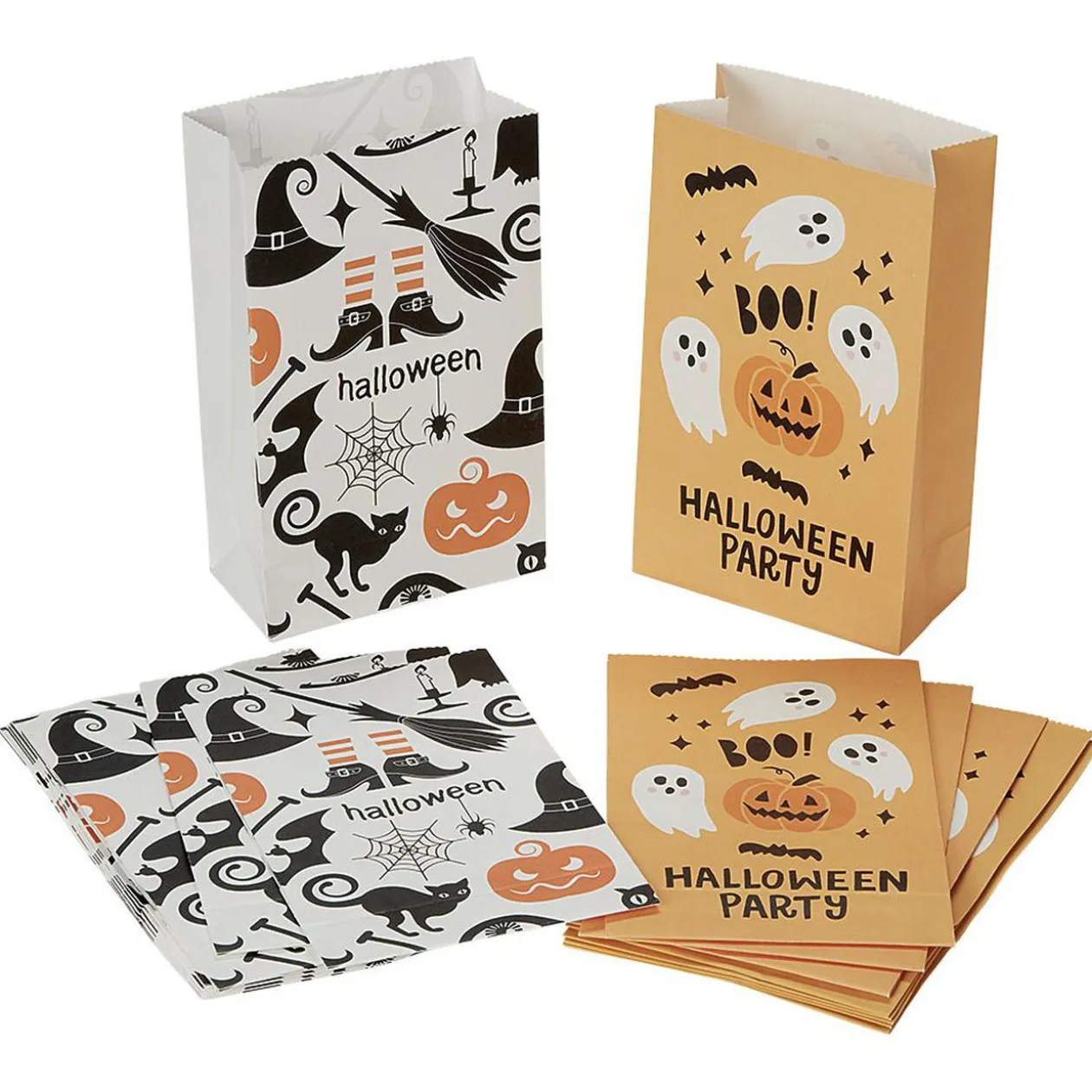Sachet en papier décor Halloween x10