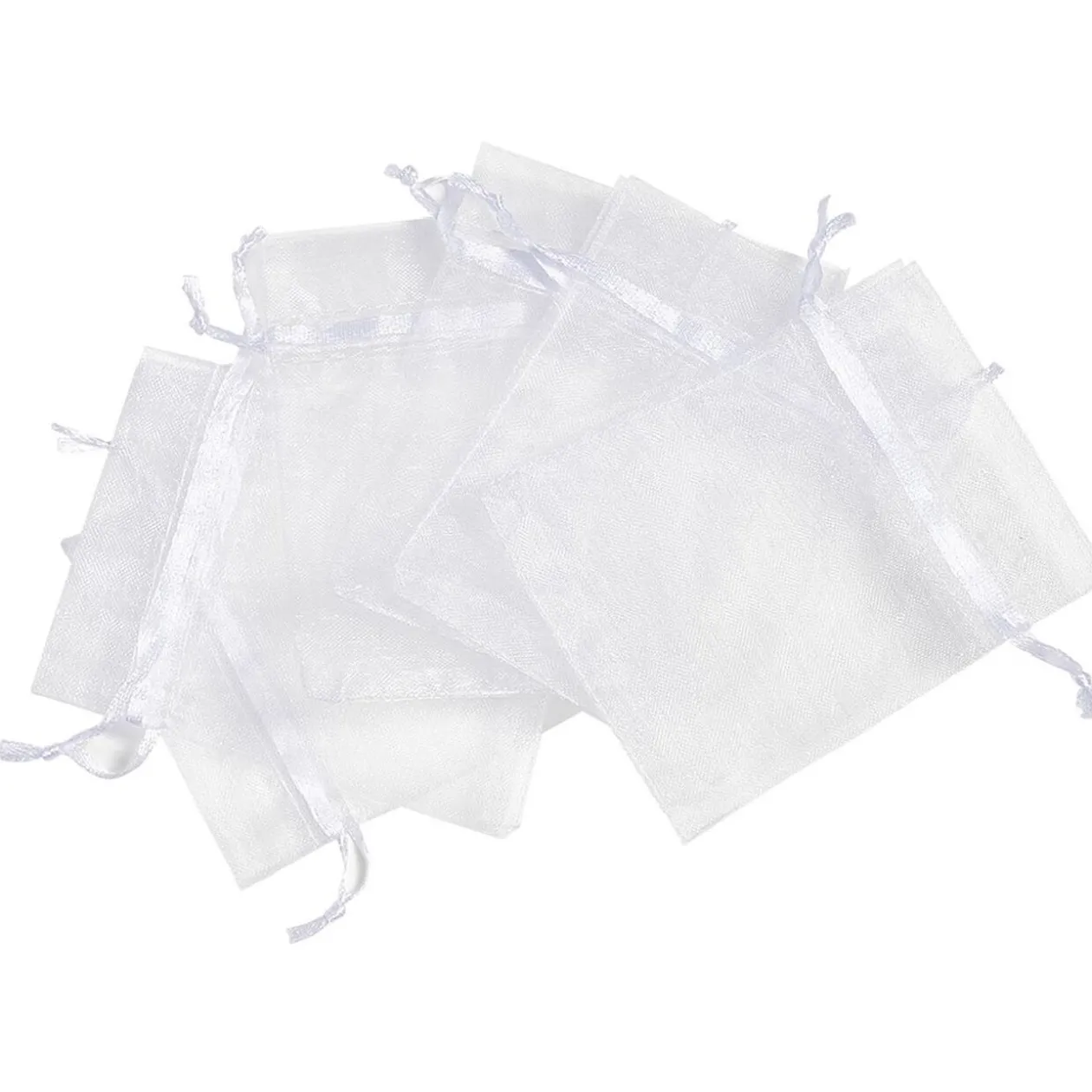Sachet pour dragées en organza blanc x 6