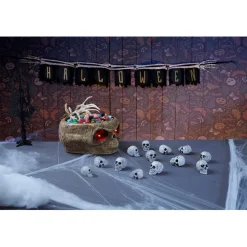 Saladier à bonbons Halloween squelette animé lumineux sonore