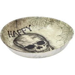 Saladier Happy Halloween tête de mort et toiles d'araignées