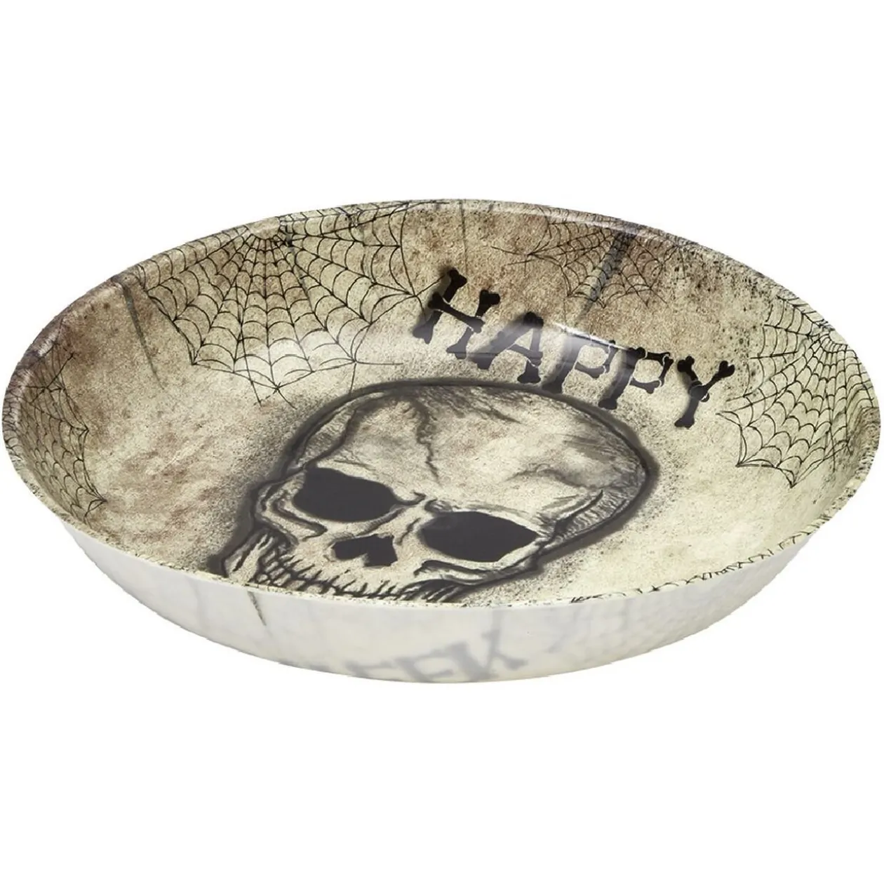 Saladier Happy Halloween tête de mort et toiles d'araignées