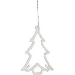 Sapin ajouré à suspendre transparent iridescent H.10 cm