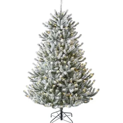Sapin artificiel enneigé lumineux 930 branches Ø119xH180cm