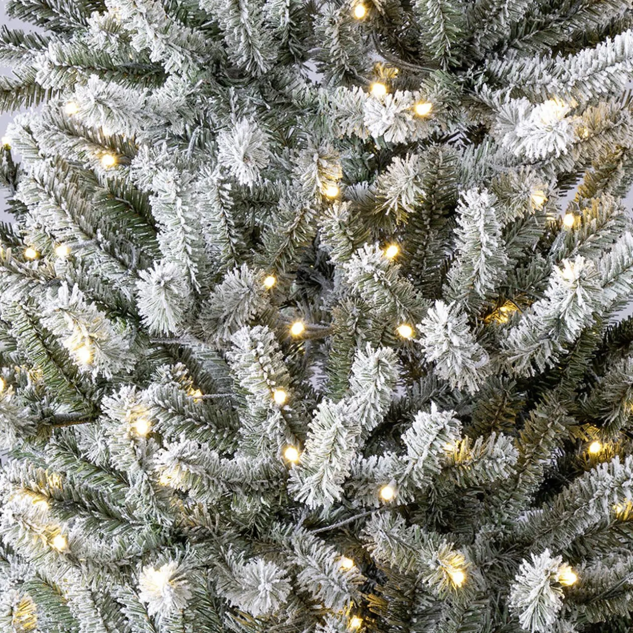 Sapin artificiel enneigé lumineux 930 branches Ø119xH180cm