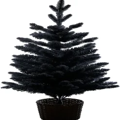 Sapin artificiel enneigé pot tressé 258 branches Ø56xH100cm