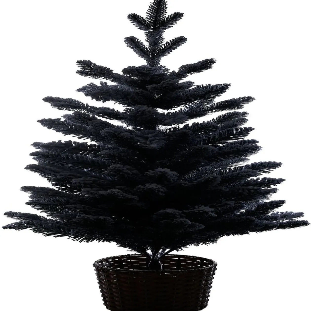 Sapin artificiel enneigé pot tressé 258 branches Ø56xH100cm