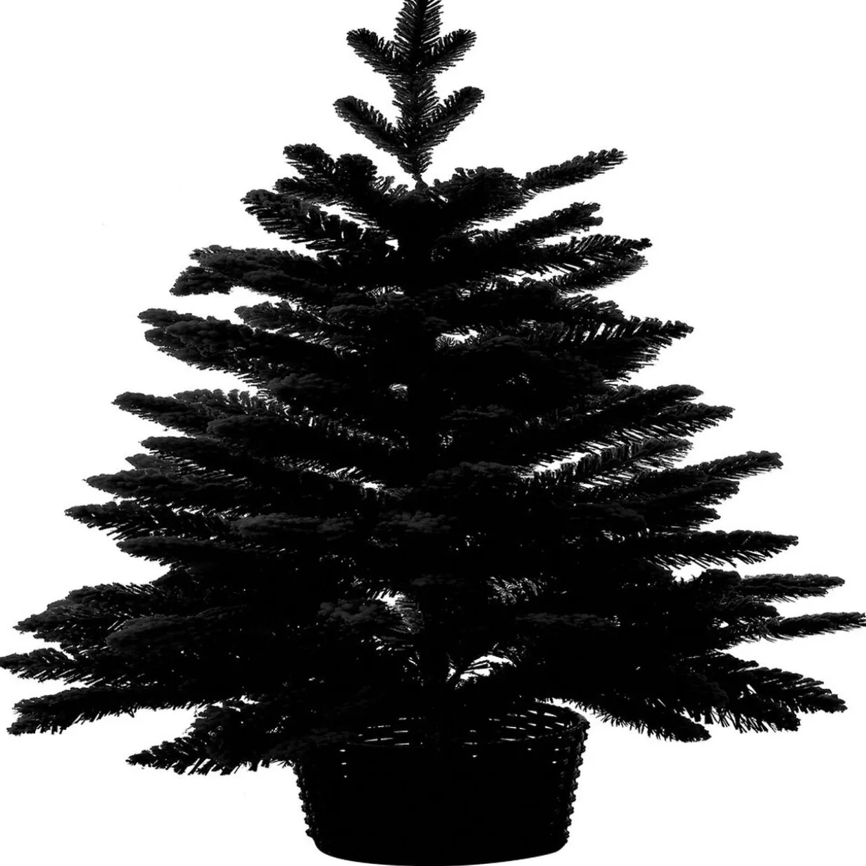 Sapin artificiel enneigé pot tressé 258 branches Ø56xH100cm