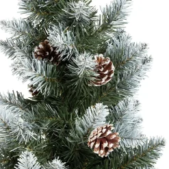 Sapin artificiel enneigé tronc aspect bois sac jute Ø72xH150cm