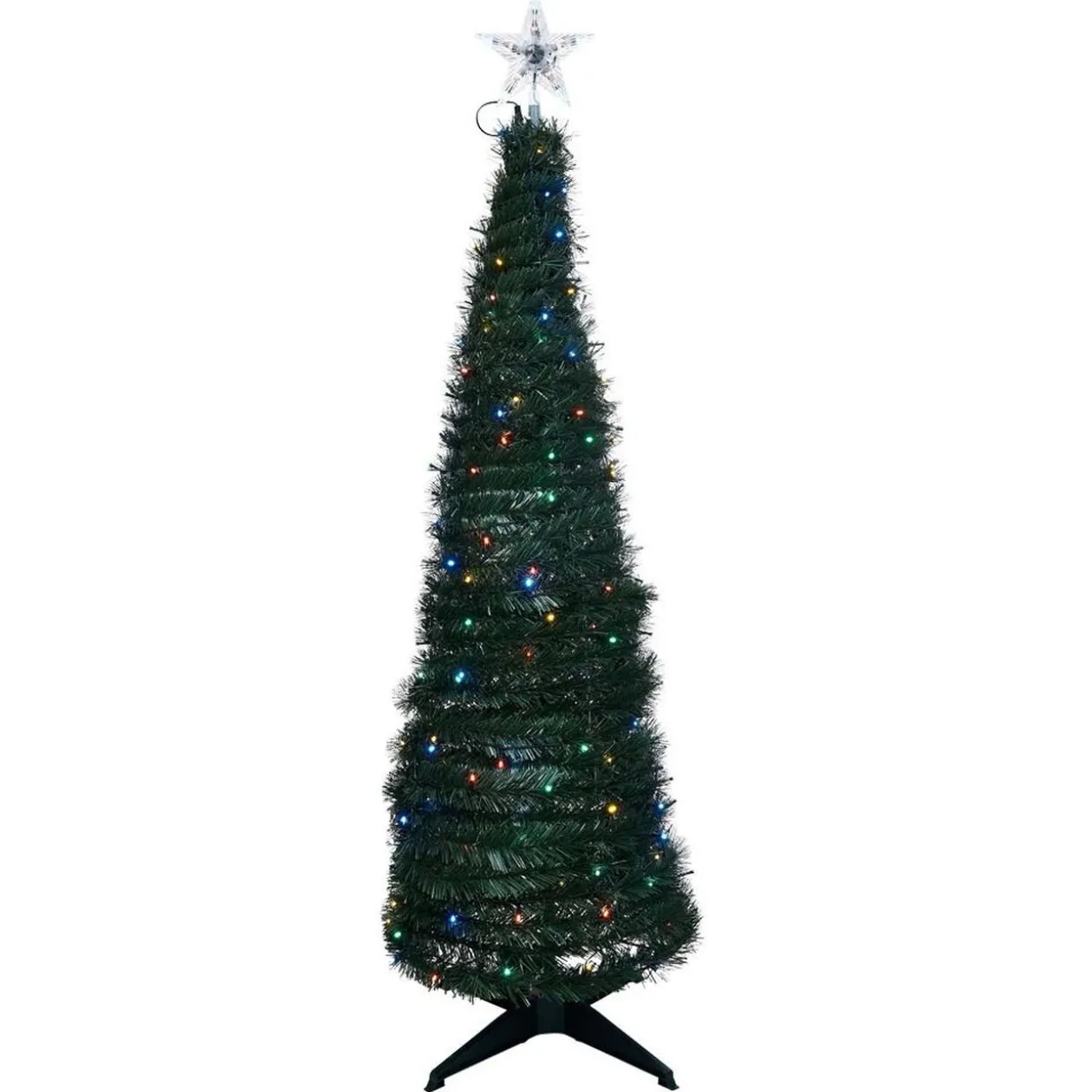 Sapin artificiel pliable lumineux 250LED multicolore pied plastique Ø45xH150cm