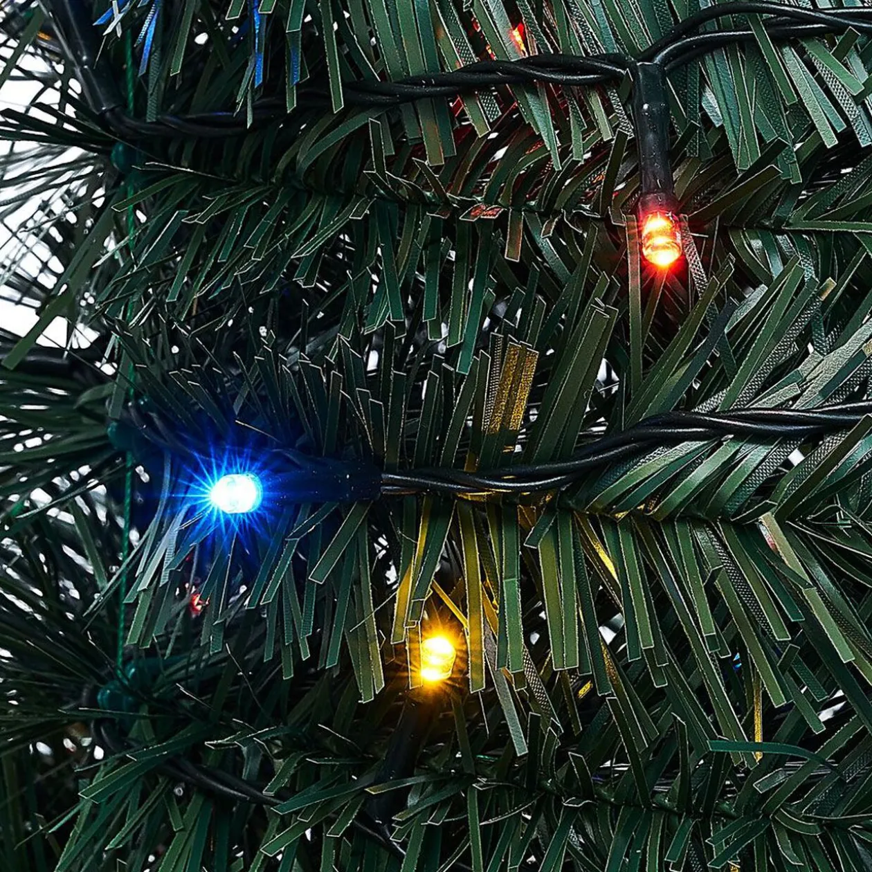 Sapin artificiel pliable lumineux 250LED multicolore pied plastique Ø45xH150cm