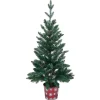 Sapin artificiel pot métal motif flocon rouge et blanc 258 branches Ø55xH100cm
