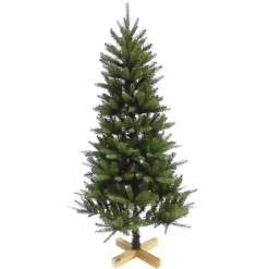 Sapin artificiel vert pied bois H.150 cm