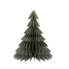 Sapin 3D à poser en papier certifié FSC® vert et doré H21,5cm