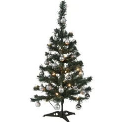Sapin décoré lumineux blanc et argenté 20 LED