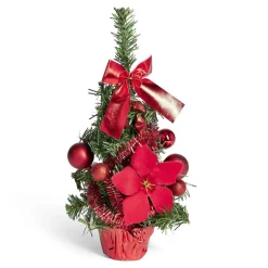 Sapin décor rouge H36cm