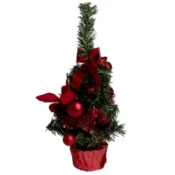Sapin décor rouge H36cm